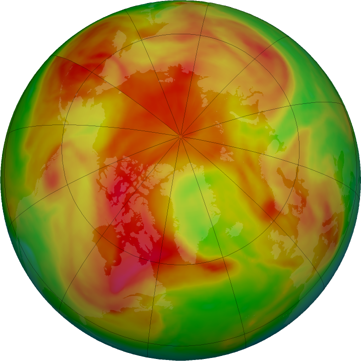 Arctic ozone map for 24 April 2024